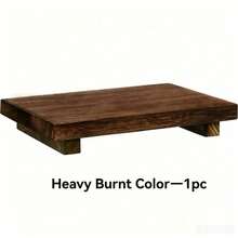 1pc Minimalist Style Wooden Footstool, With Wooden Tray And Support Base, Rustic Style Tray, Multi-Purpose Home Decor, Suitable For Bathroom, Living Room, Kitchen, Soap Dish, Flower Stand, Etc. - 長方形款 - 查看 14