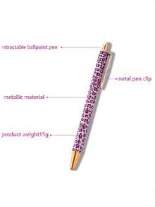 1pc Random Ten-Color Butterfly & Glitter Ballpoint Pen, Suitable For Office & School Back To School - Multicolor - View 7