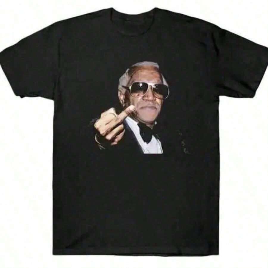 Playera Streetwear Hombre Gráfico Urbano Chido Casual Verano Fred Sanford Mafia T-Shirt, 100% Algodón, Manga Corta, Fresca, Adecuada para Todas las Temporadas - Negro - Ver 1
