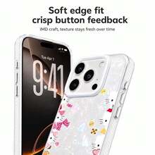 One Adorable Hello Kitty Print IMD Glitter Phone Case, Featuring A Full-Coverage Cartoon Design, Perfect For Girls With A Soft, Cute, And Fresh Style. Suitable For IPhone 17/17 Pro/17 Pro Max/17/16/15/14/13/12 Series. - Clear - View 5
