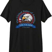 Camiseta del 4 de julio con diseño de ganso de los Estados Unidos de América, 250º aniversario - Negro - Ver 1