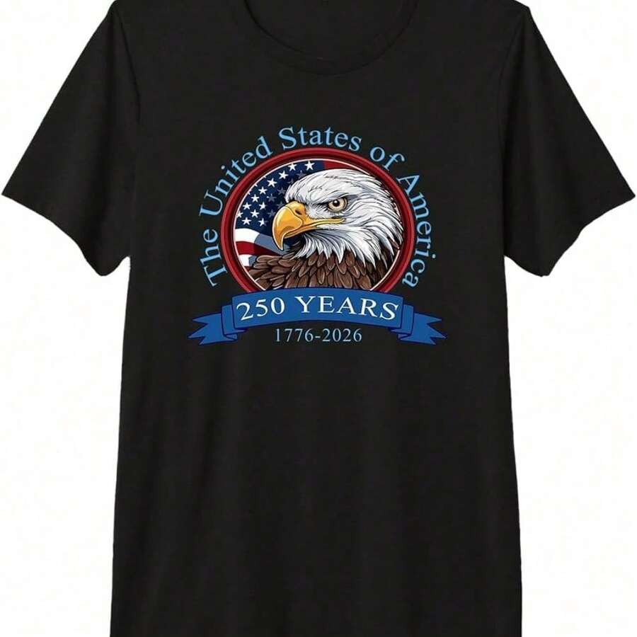 Camiseta del 4 de julio con diseño de ganso de los Estados Unidos de América, 250º aniversario - Negro - Ver 1