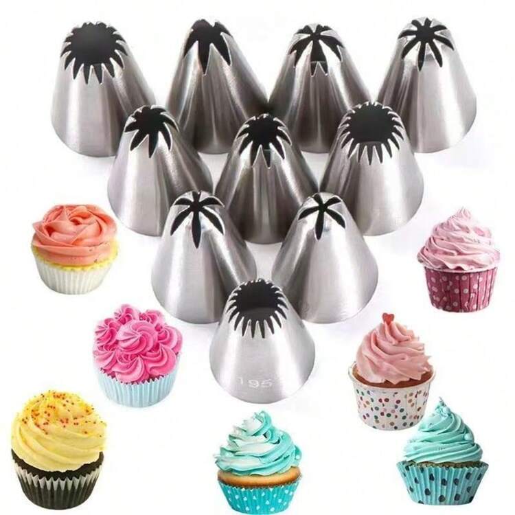 Bộ đầu bắt kem inox, vòi trang trí bánh tái sử dụng cho kem phủ, bánh cupcake, bánh quy và bánh ngọt, dụng cụ nướng bánh DIY & đồ dùng nhà bếp thiết yếu - Nhiều màu - Xem 4