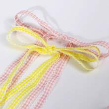 1 Pair Plaid Lace Shoelaces, 120cm/47.2in, Polyester Silk DIY Ballet Style, Fashion Versatile, Fresh & Sweet, Casual German Trainer Bow Flat Shoe Laces - Multicolor - View 6