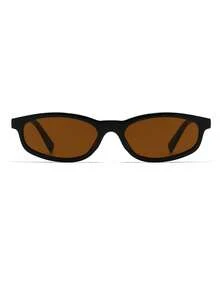 1 Par de Óculos de Moda Estilo de Rua Retrô de Armação Pequena Olho de Gato Preto Masculino - Preto - Visão 3