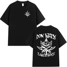 Rapper Eladio Carrion 2025  Album Doppelseitig Bedrucktes T-Shirt Herren Hip-Hop Sommer Hochwertiges T-Shirt Lose Übergroße Oberteile - Schwarz - Übersicht 2