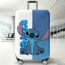 Disney Stitch Luggage Cover, Large Stitch Character On Split White & Blue Background With "Stitch" Text And Sketch Pattern Design Suitcase Protector Suitable For Travel Lovers - Color - View 6
