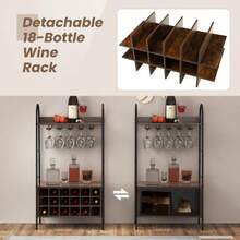Baker's Rack With Detachable Wine Rack And 5 Rows Of Stemware Holder - View 7