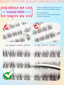 ELYCO Natural Style False Eyelashes 80 Clusters 10 Rows Glue-Free Eyelash Clusters 0.07mm Thickness Natural 3D Realistic Faux Mink Reusable Gentle Skin-Friendly Non-Irritating Segmented Design Daily Commute No-Makeup Look False Eyelashes - J - View 4