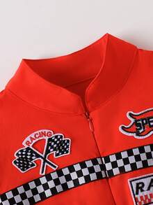 Pantalones de estilo retro de carreras para niños pequeños, unisex para primavera y otoño - Rojo - Ver 8