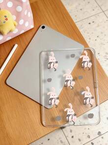 1個 TPU 軟殼蝴蝶結兔子圖案彩繪平板保護殼，適用於 iPad 10.2/10.5/Air4/Air5/10.9/Pro 11"/10代/Air 11-In.(M2)-2024/Pro 11-In.(M4)-2024/Air 11-Inch (M3) 2025/(A16) 11 Inch 11代 2025/Air7(M3)2025 (11-Inch)/Air 8(M4)2026(11-Inch)/Mini1/2/3/Mini4/Mini5/Mini6/Mini7/Air/Air2/9.7/Galaxy Tab A7 10.4 Inch/A8 - 彩色 - 查看 5
