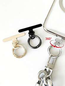 12/3 piezas Clip de metal giratorio ultra delgado, conector de acero inoxidable, anillo soporte para teléfono, puede conectar cordón y colgante para teléfono, apto para varios smartphones, duradero - Multicolor - Ver 3