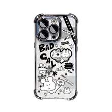 Conejo Carcasa celular diseño moderno con protección completa contra caídas y rasgos, apta para múltiples modelos móviles como serie  5 hasta  17 Pro Max incluyendo Mini, Plus, Pro, Pro Max y 16e,  Galaxy serie A y S con A03,A04,A04e,A05,A06,A12,A15,A22,A32,A34,A35,A54,A55,S23,S24 Ultra, celulares  Moto G52,G54,G84, dispositivos  Poco C40,C65,M5s,M6 Pro 4G,X5,X6,X6 Pro y Redmi 9A,A3,Note 11 4G, funda cómoda duradera ideal para uso cotidiano personal - Negro - Ver 1