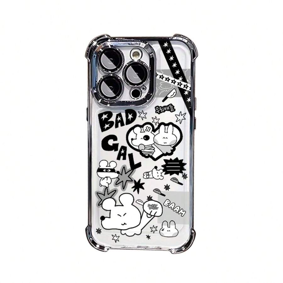 Conejo Carcasa celular diseño moderno con protección completa contra caídas y rasgos, apta para múltiples modelos móviles como serie 5 hasta 17 Pro Max incluyendo Mini, Plus, Pro, Pro Max y 16e, Galaxy serie A y S con A03,A04,A04e,A05,A06,A12,A15,A22,A32,A34,A35,A54,A55,S23,S24 Ultra, celulares Moto G52,G54,G84, dispositivos Poco C40,C65,M5s,M6 Pro 4G,X5,X6,X6 Pro y Redmi 9A,A3,Note 11 4G, funda cómoda duradera ideal para uso cotidiano personal - Negro - Ver 1