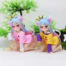 (Inspección de Calidad: Defecto Leve) 1 pieza Figura de Hermana con Uniforme, Orejas de Gato, Manga, Pijama Blanco, Corona, Ornamento de Exhibición de Juego, Ornamento de Exhibición de Colección de Fan de Anime, Decoración del Hogar/Oficina - Regalo Perfecto para Entusiastas del Anime Japonés - Compatible con Fondo de Fotografía de Anime - Pose Linda, Atuendo Exquisito y Expresión Vívida - Figura de Estilo Anime Hecha a Mano - Multicolor - Ver 4