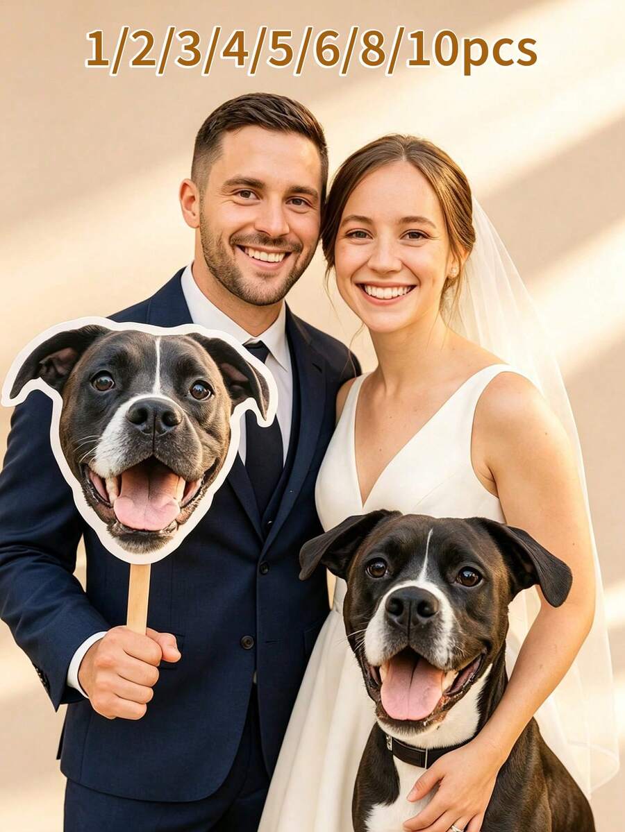 Personalized Oversized Photo Props: Custom Handheld Face Silhouettes And Pet Portraits-Ideal Photo Props And Fun Accessories For Bachelor/Bachelorette - Multicolor - View 1