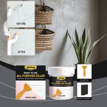 Kit de pâte de réparation murale 150g avec grattoir & éponge - Enduit de rebouchage polyvalent pour intérieur & extérieur - pâte de réparation murale - Voir 13
