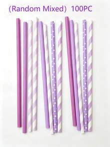 200|100|50|25Pcs Assorted Paper Drinking Straws, Suitable For Birthday, Christmas, Wedding, Halloween, Bridal Shower, Cocktail Party, Juice Party Decoration - View 14