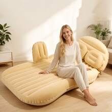 3-In-1 Soft Fluffy Inflatable Mattress With Dual Foot Pump, Inflatable Sofa Bed, Foldable Home Sofa, Portable Outdoor Bed (Suitable For Sleep And Naps), Adjustable Bed Type, Suitable For Living Room/Bedroom/Study/Outdoor Sleep/Beach - Multicolor - View 6