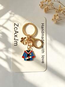 1pc Alloy Graduation Gown Keychain With Cherry Blossom Charm, Bag Accessory, Bag Pendant, Commemorative Small Gift - Multicolor - View 7