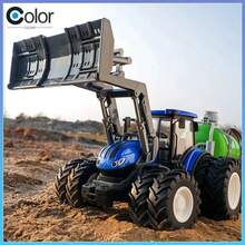 1:24 Scale Remote Control Tractor Toy Electric Alloy Farm Truck with Headlights RC Car Set for Boys Birthday Christmas Gifts - brazo delantero - Ver 3