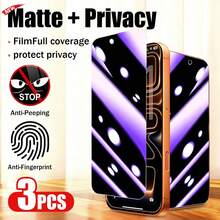 Yezodawee 3片裝陶瓷霧面隱私TPU螢幕保護貼 適用於6.9吋手機17 Pro Max，防窺、防藍光、防眩光、防指紋、防震、防刮軟膜，非鋼化玻璃，藍光陶瓷紫色防窺膜 - 黑色 - 查看 37