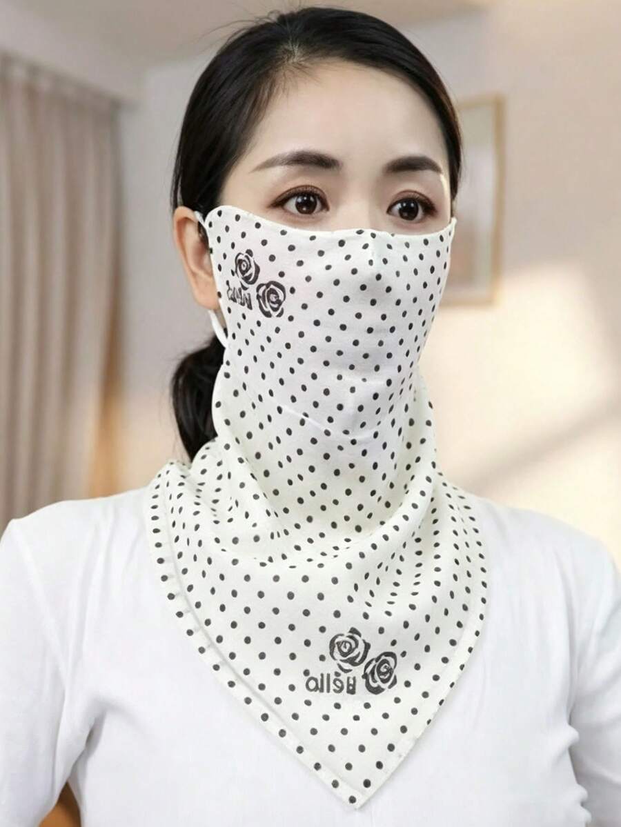 1件女款透氣防曬三角巾，薄款掛耳式頸巾，夏季度假禮物首選