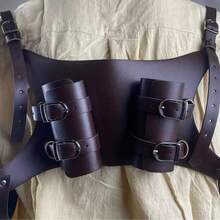 1pc Medieval PU Leather Back Sword Frog, Adjustable Sword Holster Sheath, Renaissance Warrior Costume Accessory,Party,Halloween - A - View 7