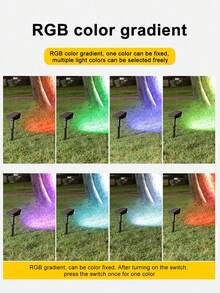 LED Solar Powered Dual-Use Spotlight Tree Light Outdoor Ultra Bright Multi-Color Landscape Light Yard Garden Villa Decoration Floodlight Lawn Path Light - Lawn Lights - View 7