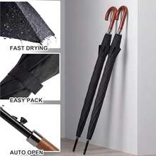 Paraguas Semiautomático Tipo Bastón para 2 personas Colores Lisos, doble tela, Diseño De La Tela Liso  Debido a los diferentes lotes de producción, puede haber algunas diferencias de color - Negro - Ver 9