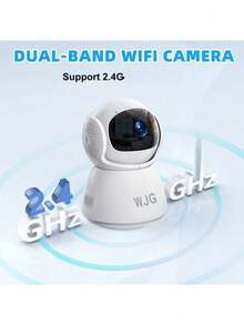 WJG Baby Monitor, 1290P HD Video Baby Monitor With Camera And Audio, 2.4GHz Camera With Night Vision, Baby And Pet Motion Detection, Cloud Storage - White - View 9
