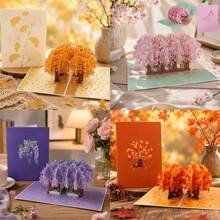 3D Pop Up Flower Greeting Cards Wedding Card Anniversary Thanksgiving Valentine's Day Birthday Gift Handmade Thank You Cards - mariposas margarita - Ver 3