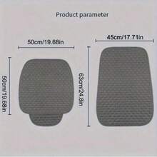 2pcs Universal Car Seat Cover Protector Set, Linen Material Front And Rear Seat Cushion Protector, Backrest Pad, Suitable For Sedan, Truck, SUV, Van Interior (1pc Front Seat Cover + 1pc Backrest Pad) - 2pcs - View 3