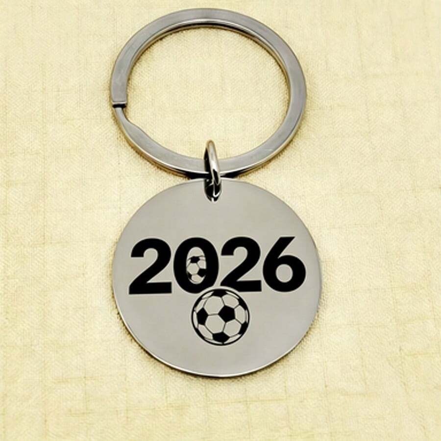 Colgante estilo Mix And Match, colgante de acero inoxidable con diseño de la Copa del Mundo, acompañado de llavero con etiqueta, diseño personalizado único, construcción resistente que no se cae fácilmente, compatible con varios collares para mascotas - Multicolor - Ver 1