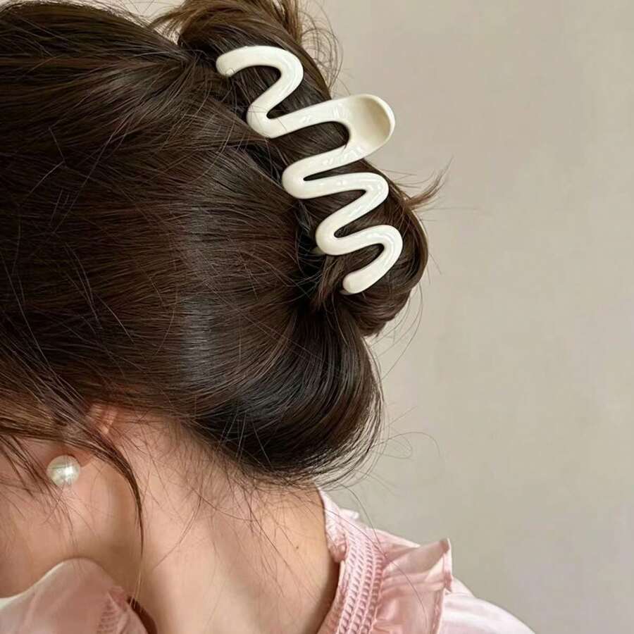 2pcs/1pc Fresh Gradient Plumeria Wave Claw Clip Sweet Girl Back Head Bun Hair Claw Clip Hair Accessory For Women, Elegant Design For Women, Suitable For Daily, Casual, Party, Commuting, Beach, Ponytail And Bun Hairstyles; Also Used For Makeup And Outfit Matching, Ideal Hair Accessory For Summer Outfits, Suitable For Travel And Birthday Occasions. - Multicolor - View 1