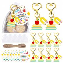 24pcs Metal Keychain Bag Charm, Teacher's Day Gift, Graduation Favor, Back To School Gift - Multicolor - View 6