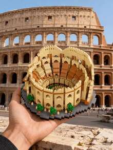 5446PCS Colosseum/1550PCS Ancient Rome/3585PCS Eiffel Tower/3377PCS Louvre/1306PCS Paris Tower Building Blocks Eternal City Set - Explore World Wonders, Perfect Choice For Collectors And Holiday Gifts - Colour Box - View 4