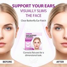 VIANOMI 60pcs Ear Support Tape, Self-Adhesive Ear Lift Patches, Transparent Ear Shaping Stickers, Visual Slimming, Women's Photography Makeup Accessory, Invisible Ear Support Patches, Makeup Tool - Clear - View 7