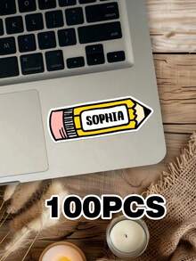 50/20/10/1 Set Customized Cartoon Stationery Set, Stickers, Book Labels, Customized Name Pencil And Crayon, Pencil Case - Multicolor - View 16