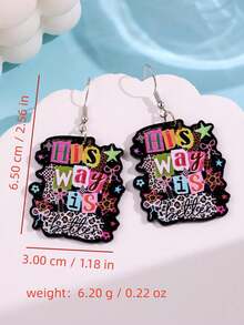 1 Pair Exquisite Cute Creative Unique Design Cool Fun His Way Is Better Leopard Print Star Acrylic Earrings Women's Daily Holiday Party Gift Jewelry - Multicolor - View 5