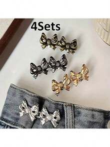 1/4 Set Star-Shaped Detachable Belt Buckle, Adjustable Waist Clip, Suitable For Jeans, Skirts, Pants, Street Style Clothing - Multicolor - View 18