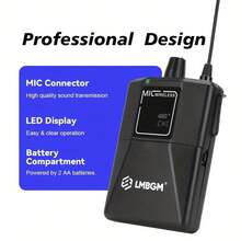 LMBGM Professional Wireless Head-Mounted Beltpacks Microphone System USB Rechargeable For Performance Stage Conference - View 4