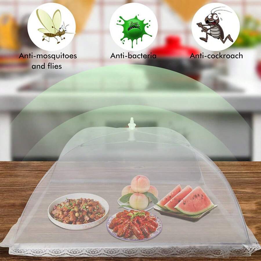 Foldable Vegetable Cover, Keeps Your Food Fresh And Protected From Flies! Large Foldable Food Cover Anti-Fly Mesh Cover Kitchen Outdoor Food Cover Anti-Insect Mesh Screen Cover - Multicolor - View 1