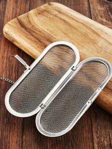 Stainless Steel Spice Infuser Bag With Chain, Stewing Meat Filter Tea Strainer, Flower Tea Leaf Infuser, Fine Mesh Design To Prevent Residue Leakage, Reusable And Easy To Clean, Suitable For Halloween Party, Christmas Family Gathering Cooking And Tea Drinking, Kitchen Stewing And Filtering Accessory - Silver - View 7