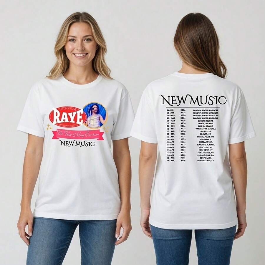 Pop Music Tour 2026 Europe Dates T Shirt Concert Style Fan Tee - 白色 - 查看 1