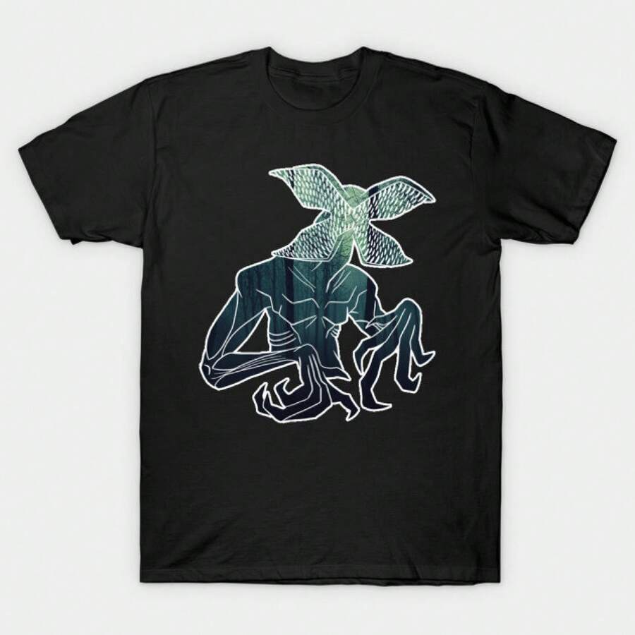 Maglietta della serie con motivo di foresta e creature, completo estivo casual da uomo, abbigliamento estivo da uomo, completo estivo da uomo, t-shirt da uomo, outfit estivo da uomo, outfit estivo da donna, estate. - nero - Visualizzare 1