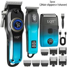 LQT (3pcs/2pcs/1pc Ferramentas de Corte de Cabelo) Conjunto Profissional de Máquina de Cortar Cabelo Masculina - Máquina de Cortar Cabelo Recarregável, Aparador de Barba, Máquina de Cortar Cabelo Multifuncional Sem Fio, Carregamento USB, Diferentes Opções para Barbeiros e Uso Doméstico, Adequado para Cuidados Pessoais ou Viagens, Escolha de Presente para o Dia do Pai. Presente Masculino Ideal - Ver 13
