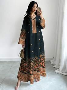 floral y geométrico de estilo árabe elegante, adecuado para primavera/verano - Multicolor 4 - Ver 1