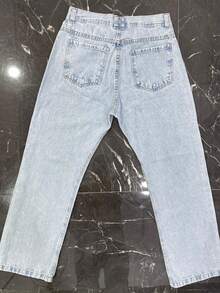 Men's Oversized Wide Leg Balloon Jeans Without Elastane - Rửa bằng màu vân đá - Xem 8