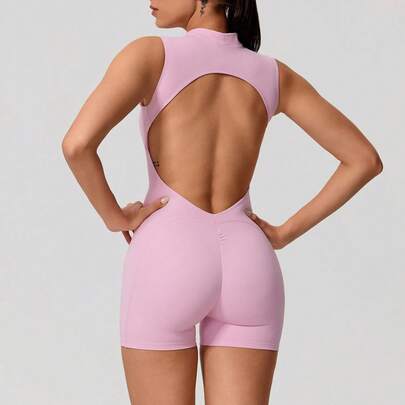Mono Deportivo de Verano para Mujer, de Alta Elasticidad, Sin Mangas, para Yoga, Gimnasio, Running, con Efecto Push-Up y Levantamiento de Glúteos